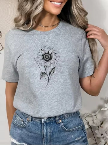 Grey Print Tee