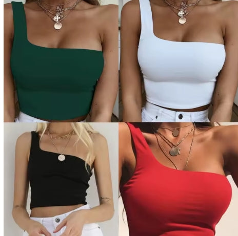 One Shoulder Crop Top