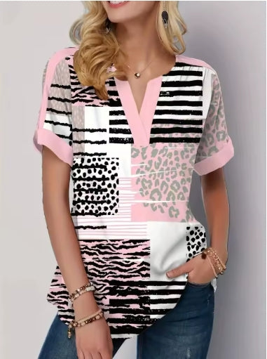 Plus Size Striped Print Shirt