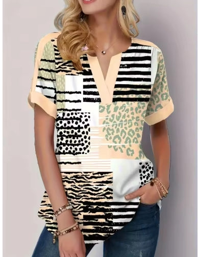 Plus Size Striped Print Shirt