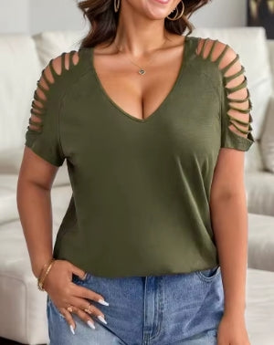 V Neck Shirt Plus Size