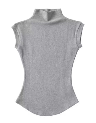 Turtleneck Sleeveless Tee