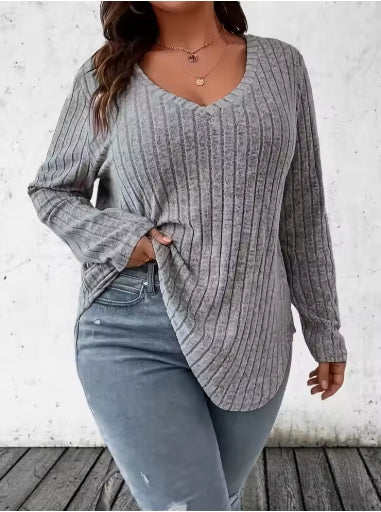 Plus Size Ribbed Shirt