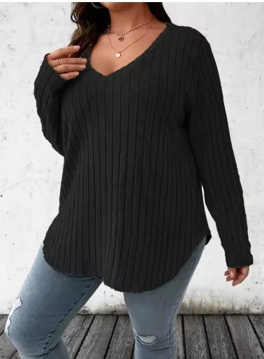 Plus Size Ribbed Shirt