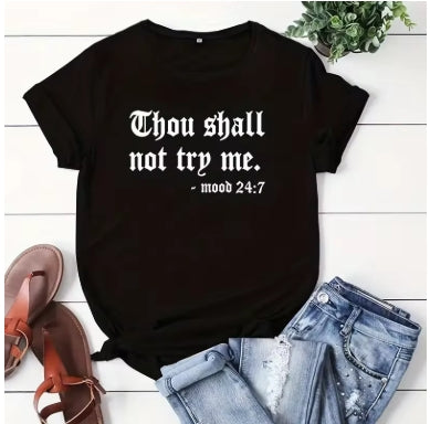 Plus Size Thou Shall Not Try Me Tee