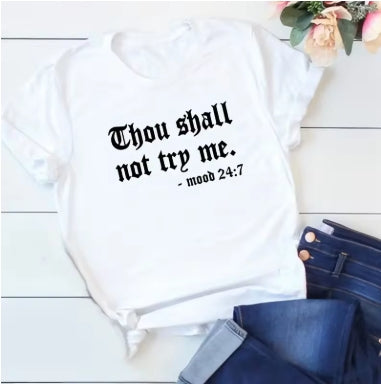 Plus Size Thou Shall Not Try Me Tee