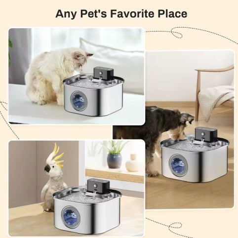 3.2Lstainless steel wireless charging cat and dog water fountain