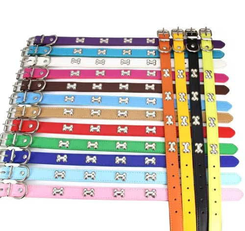 Bone Leather Durable Pet Dog Collars