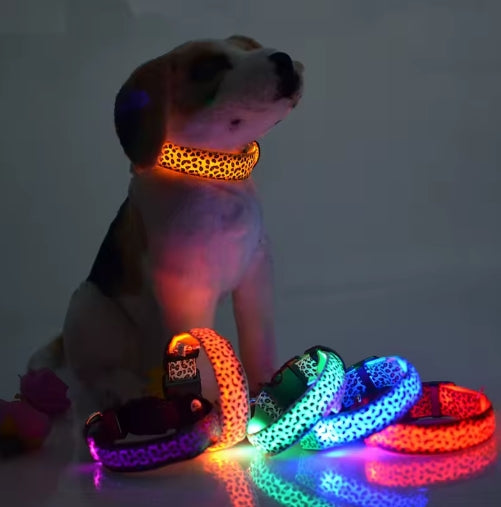 Leopard LED Dog Collar