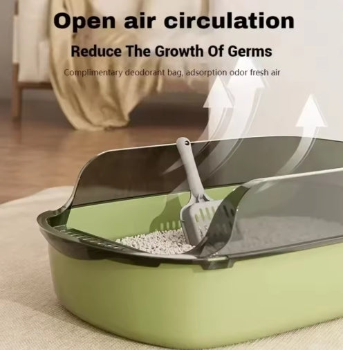 Semi-enclosed High Open Cat Litter Box